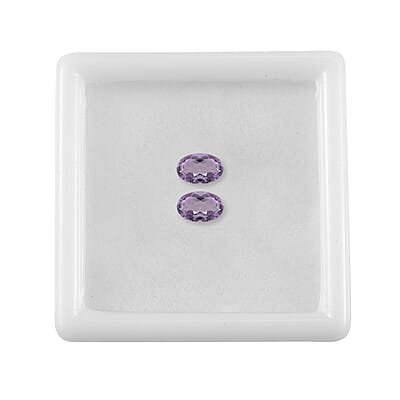 Set of 2 Rose De France Amethyst (Oval 6x4 mm) 0.72 ctw Loose Gemstone