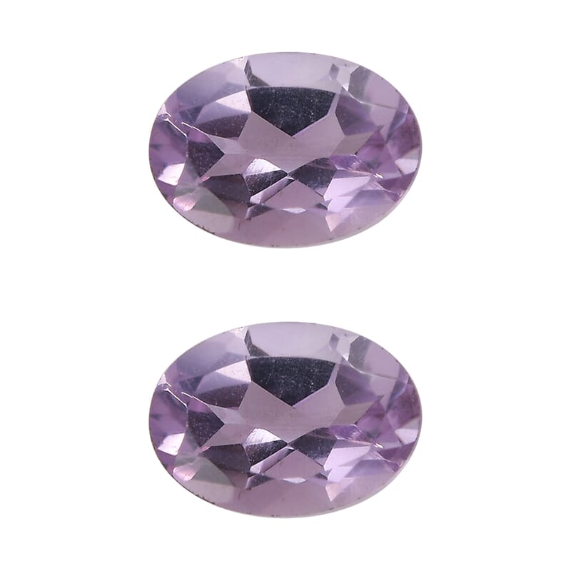Set of 2 AA Rose De France Amethyst (Oval 7x5 mm) 1.15 ctw Loose Gemstone