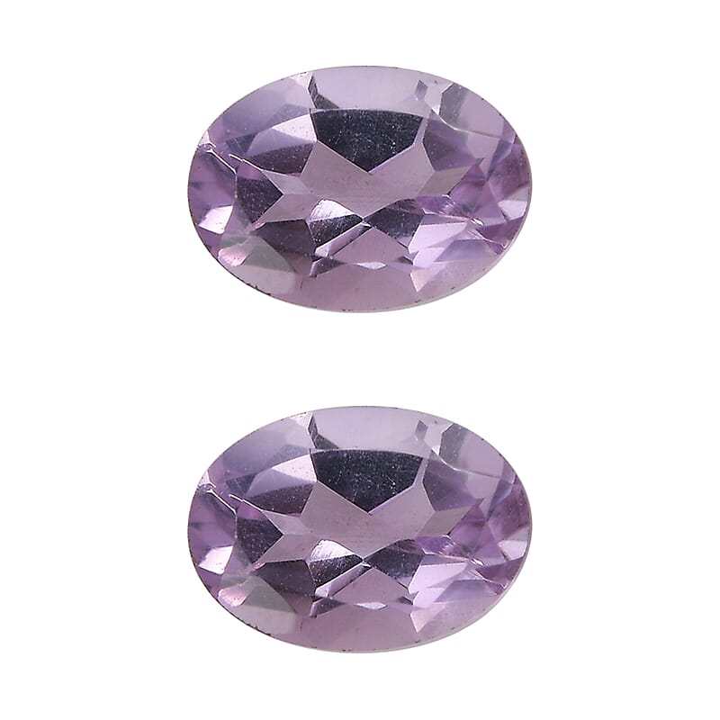 Set of 2 AA Rose De France Amethyst (Oval 7x5 mm) 1.15 ctw Loose Gemstone
