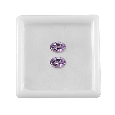 Set of 2 AA Rose De France Amethyst (Oval 7x5 mm) 1.15 ctw Loose Gemstone