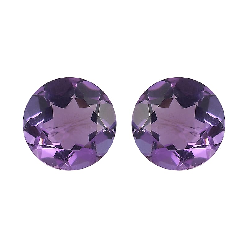 Set of 2 Rose De France Amethyst (Rnd 5 mm) 0.82 ctw Loose Gemstone