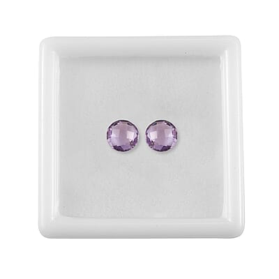 Set of 2 AA Rose De France Amethyst (Rnd 6 mm) 1.36 ctw Loose Gemstone