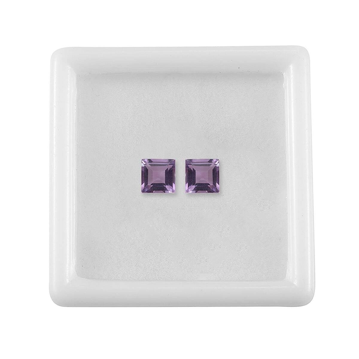 Set of 2 Rose De France Amethyst (Sqr 5 mm) 1.10 ctw Loose Gemstone