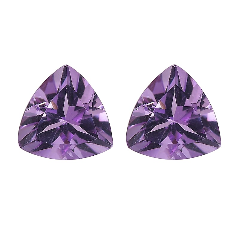 Set of 2 Rose De France Amethyst (Trl 5 mm) 0.71 ctw Loose Gemstone