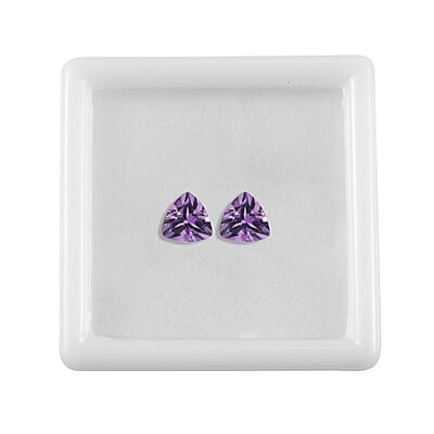 Set of 2 Rose De France Amethyst (Trl 5 mm) 0.71 ctw Loose Gemstone