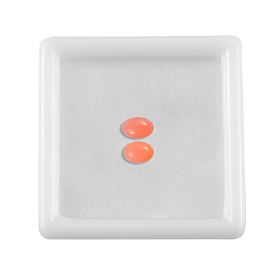 Set of 2 Peruvian Pink Opal (Oval 6x4 mm) 0.65 ctw Loose Gemstone