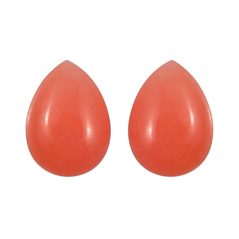 Set of 2 Peruvian Pink Opal (Pear 7x5 mm) 1.13 ctw Loose Gemstone
