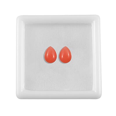 Set of 2 Peruvian Pink Opal (Pear 7x5 mm) 1.13 ctw Loose Gemstone