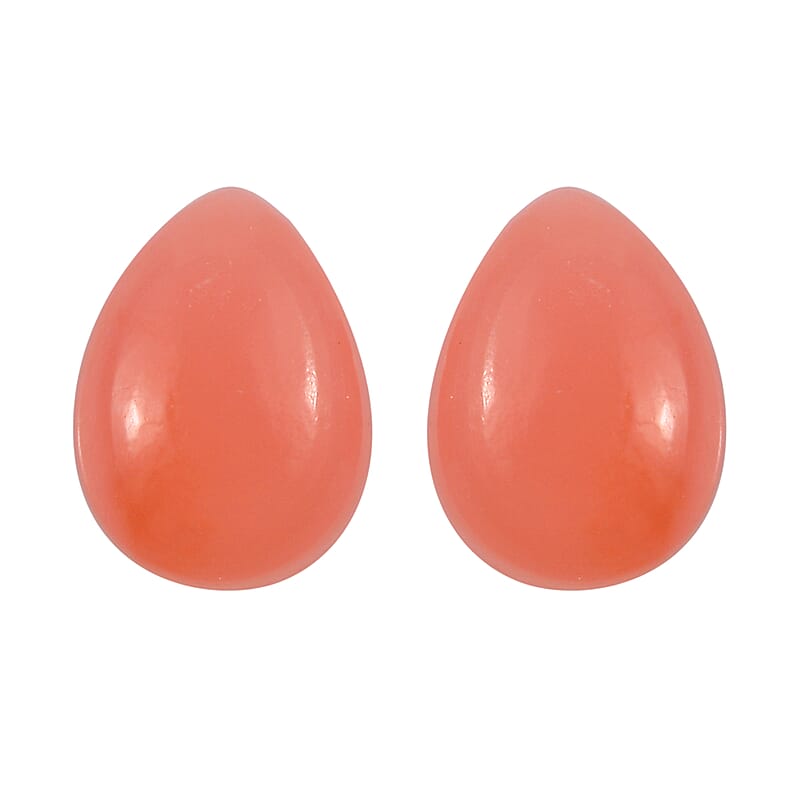 Set of 2 AA Peruvian Pink Opal (Pear 7x5 mm) 1.19 ctw Loose Gemstone