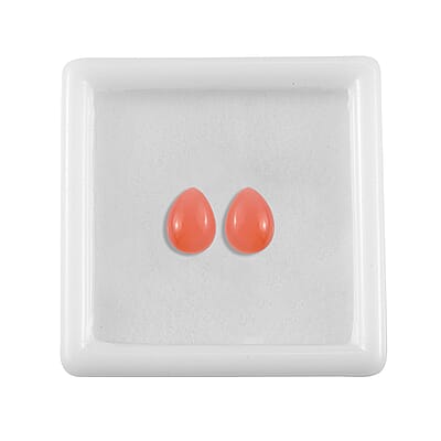 Set of 2 AA Peruvian Pink Opal (Pear 7x5 mm) 1.19 ctw Loose Gemstone