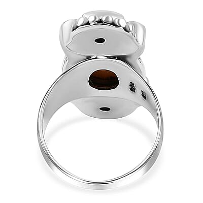 Sajen Silver Pink Cameo and Multi Gemstone 5.20 ctw Ring in Sterling Silver (Size 10.0)