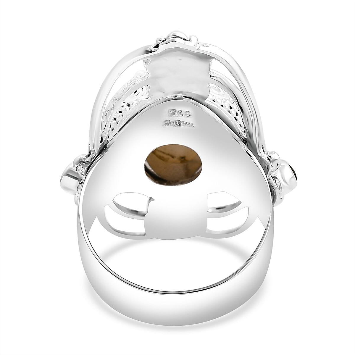 Sajen Silver Mother Of Pearl Carved and Multi Gemstone 0.50 ctw Ring in Sterling Silver (Size 7.0)  image number 4