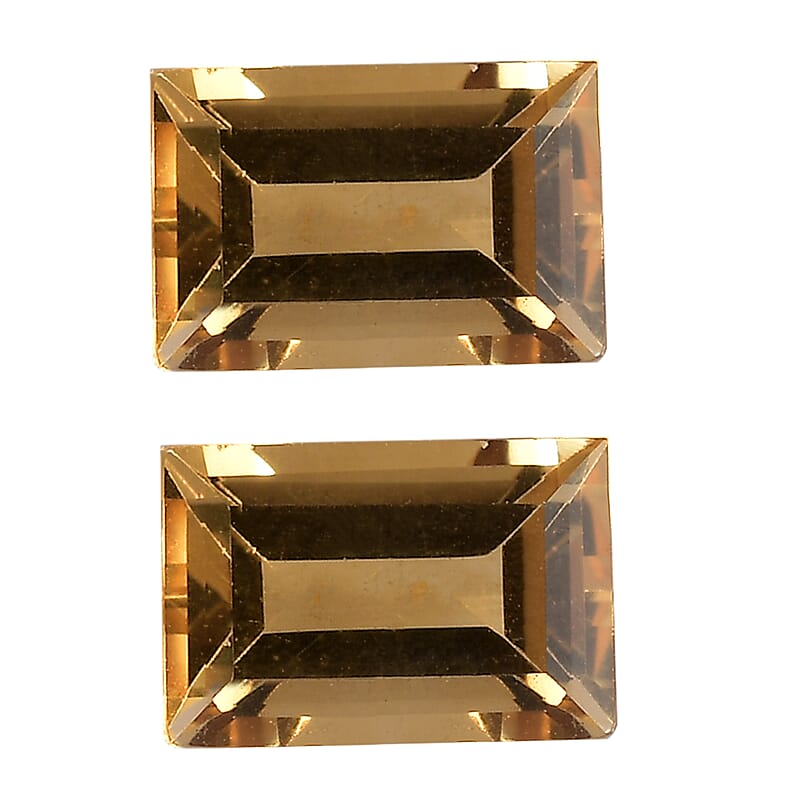 Brazilian Citrine Set of 2 (Bgt 6x4 mm) 0.94 ctw Loose Gemstone