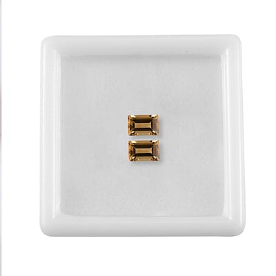 Brazilian Citrine Set of 2 (Bgt 6x4 mm) 0.94 ctw Loose Gemstone