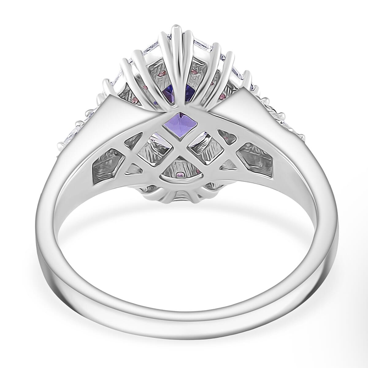 D'Joy Tanzanite and Multi Gemstone 2.35 ctw Rosefire Ring in 18K Vermeil RG and Rhodium Over Sterling Silver (Size 6.0) image number 4