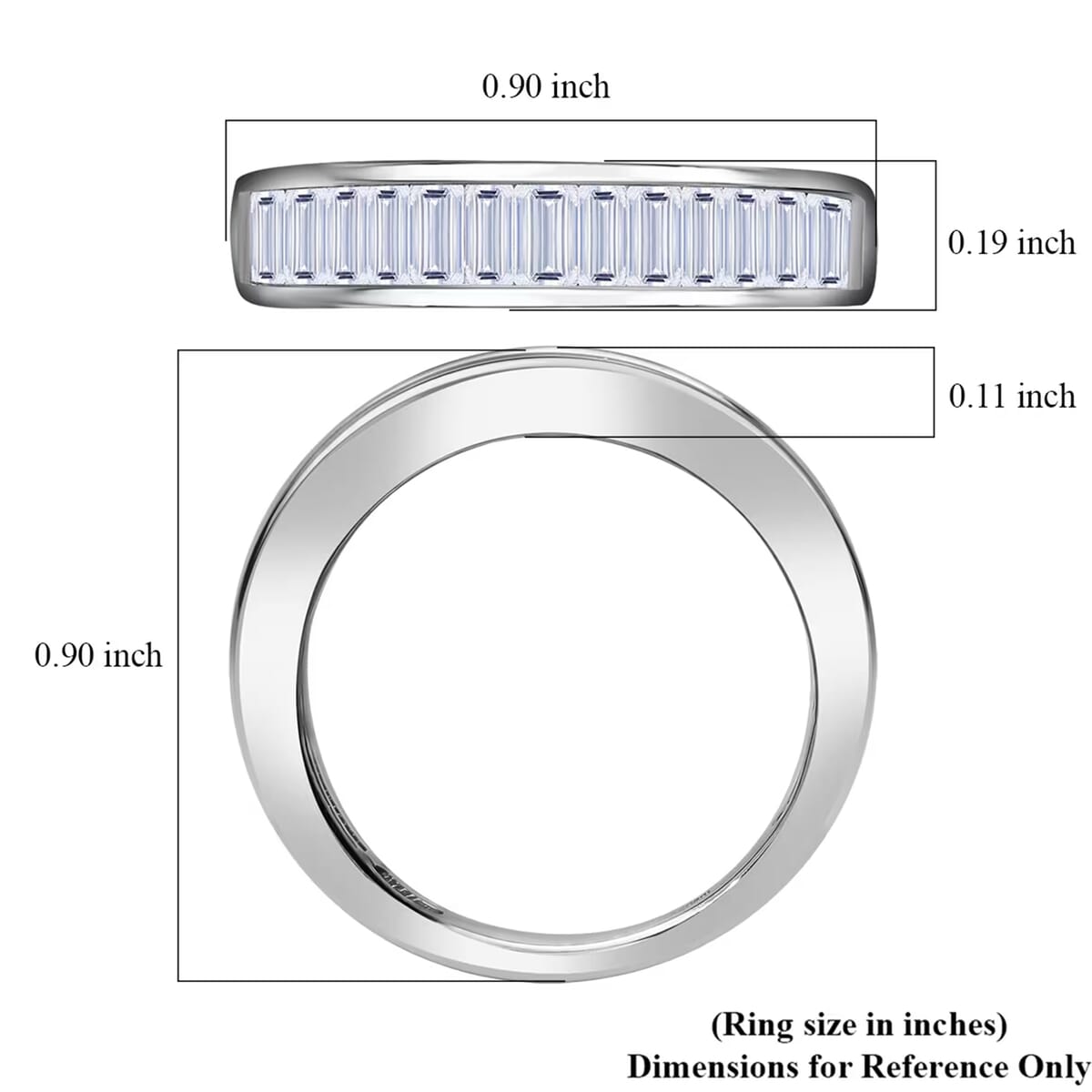 Luxuriant Lab Grown Diamond G-H SI 1.00 ctw Half Eternity Ring in Rhodium Over Sterling Silver (Size 10.0) image number 7