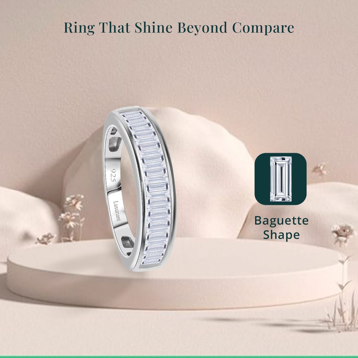 Luxuriant Lab Grown Diamond G-H SI 1.00 ctw Half Eternity Ring in Rhodium Over Sterling Silver (Size 6.0) image number 5