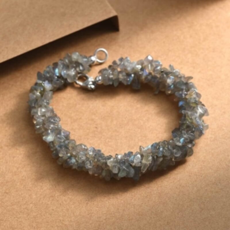 Labradorite 120.00 ctw Bracelet in Rhodium Over Sterling Silver (7.50 In)