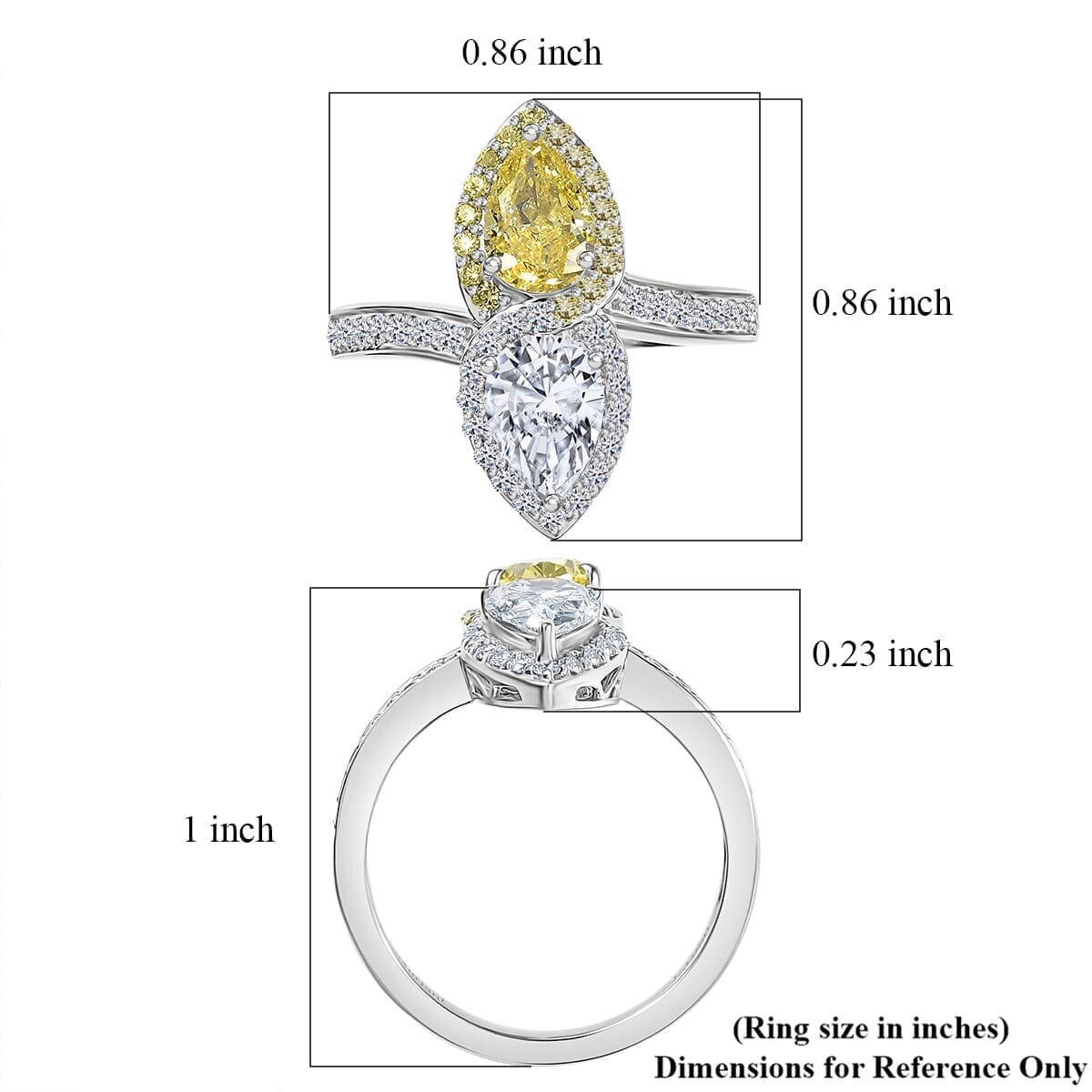 950 Platinum Luxuriant Lab Grown Yellow Diamond (VS) Ring (Size 6.0) 2.50 ctw image number 5