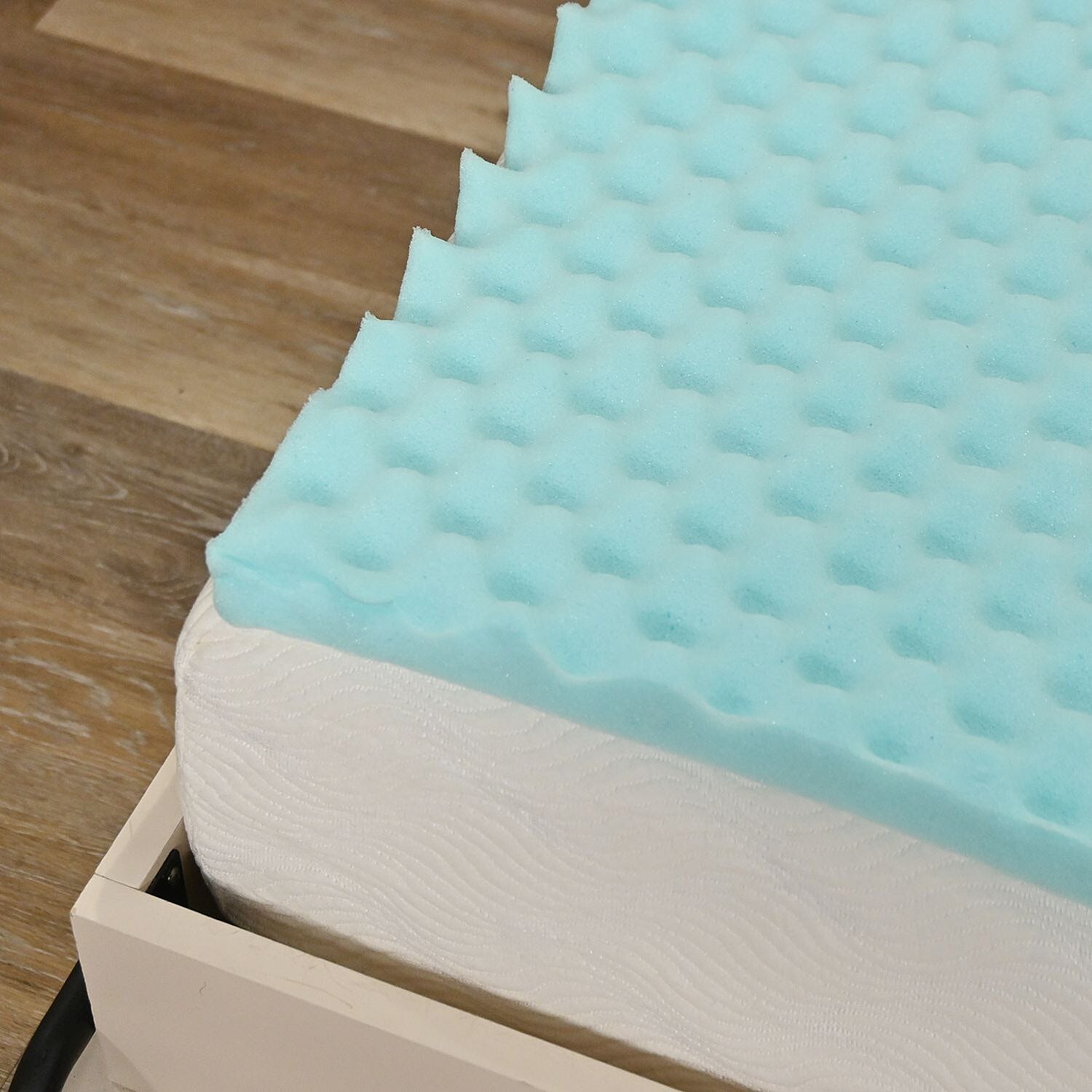 Supreme Essentials Blue 1.5Inch Memory Foam Mattress Topper -King