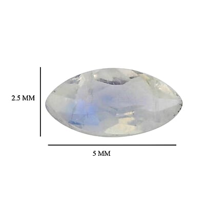 AAA Rainbow Moonstone Set of 2 (Mrq 5x2.5 mm) 0.27 ctw Loose Gemstone