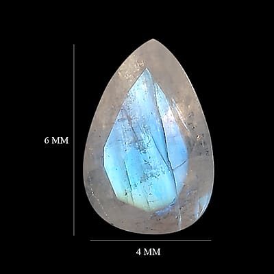 Set of 2 Rainbow Moonstone (Pear 6x4 mm) 0.68 ctw Loose Gemstone