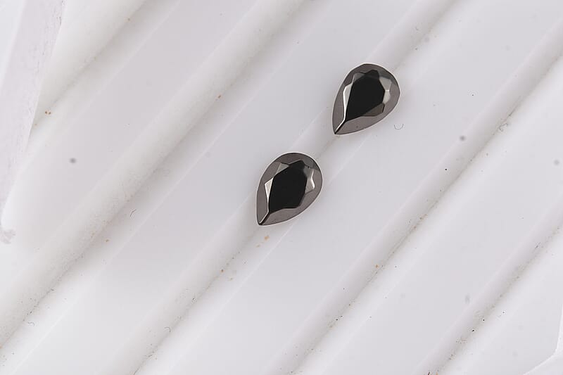 Set of 2 Elite Shungite (Pear 6x4 mm) 0.41 ctw Loose Gemstone