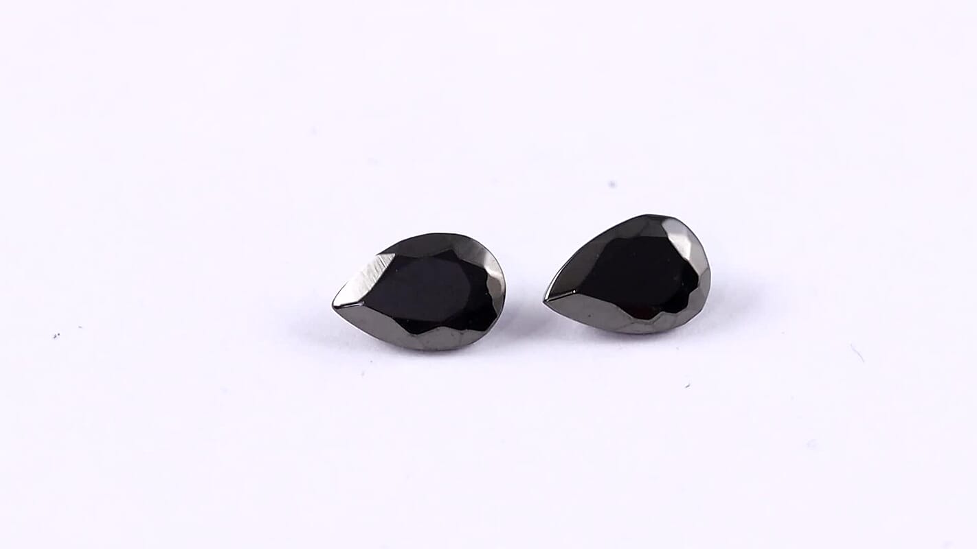 Set of 2 Elite Shungite (Pear 6x4 mm) 0.41 ctw Loose Gemstone