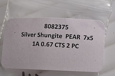 Set of 2 Elite Shungite (Pear 7x5 mm) 0.67 ctw Loose Gemstone