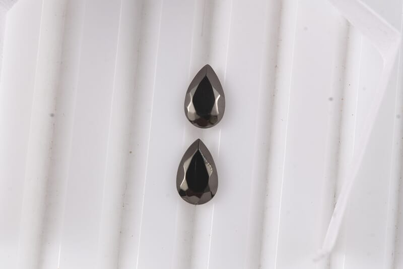 Set of 2 Elite Shungite (Pear 8x5 mm) 0.78 ctw Loose Gemstone