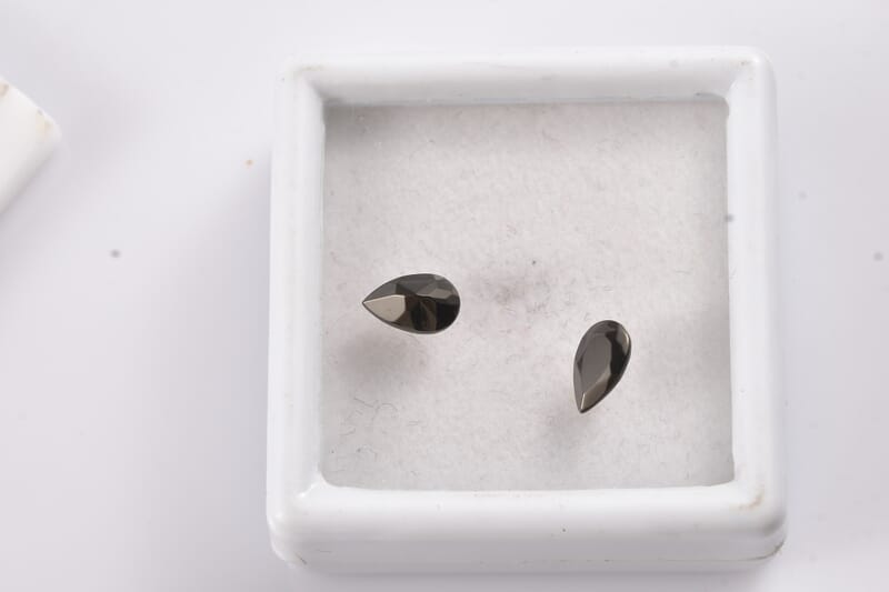 Set of 2 Elite Shungite (Pear 8x5 mm) 0.78 ctw Loose Gemstone