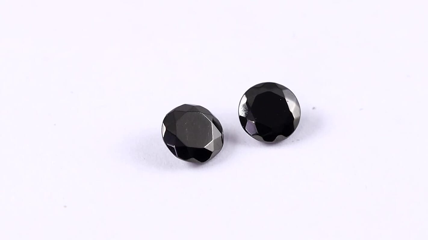 Set of 2 Elite Shungite (Rnd 5 mm) 0.48 ctw Loose Gemstone