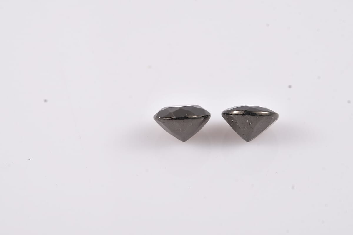 Set of 2 Elite Shungite (Rnd 6 mm) 0.93 ctw Loose Gemstone image number 1