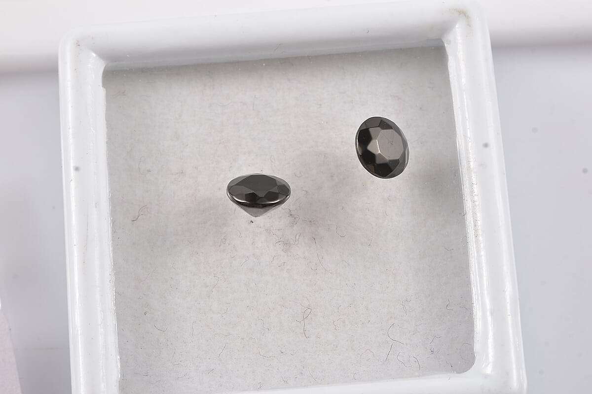 Set of 2 Elite Shungite (Rnd 6 mm) 0.93 ctw Loose Gemstone image number 2