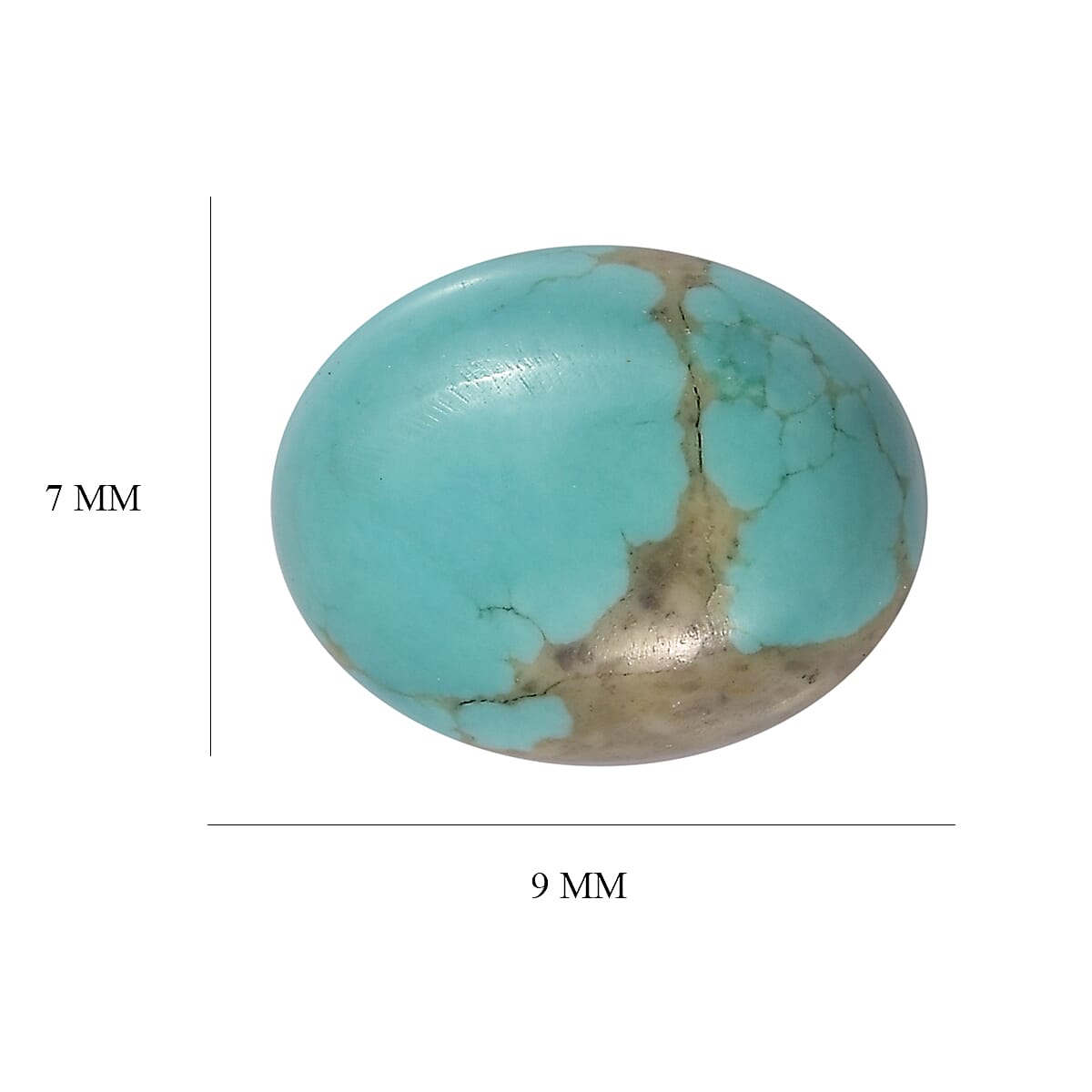 Royston Turquoise (Ovl 9x7mm) 1.56 ctw Loose Gemstone image number 4