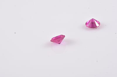 Simulated Ruby Color Diamond Set of 2 (Rnd 5mm) 1.05 ctw Loose Gemstone