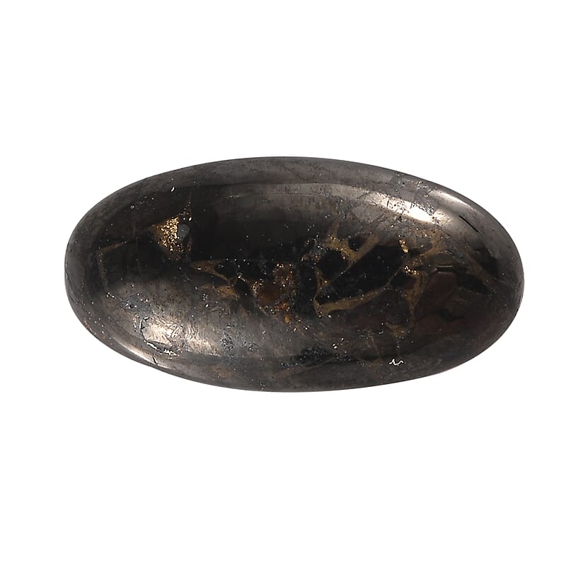 Matrix Silver Shungite (Ovl 12x6 mm) 1.27 ctw Loose Gemstone