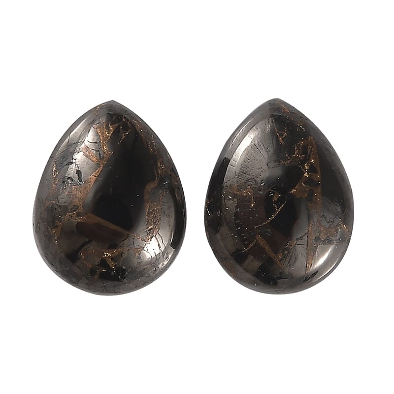 Matrix Silver Shungite (Pear 8x6 mm) 1.60 ctw Loose Gemstone