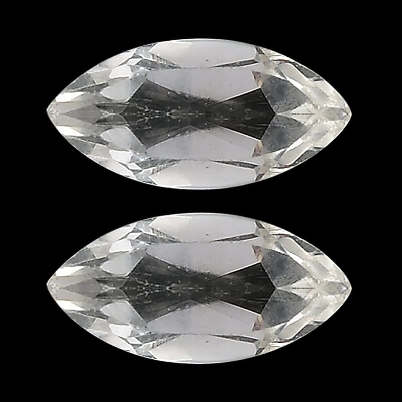 AA White Topaz Set of 2 (Mqr 5x2.5 mm) 0.28 ctw Loose Gemstone