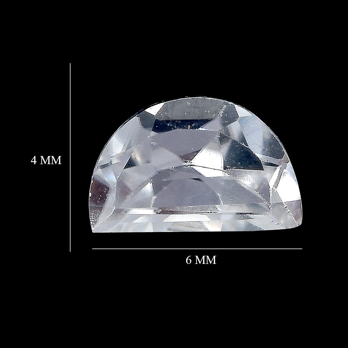 White Zircon (D_Shape 6x4 mm) 0.56 ctw Loose Gemstone image number 4