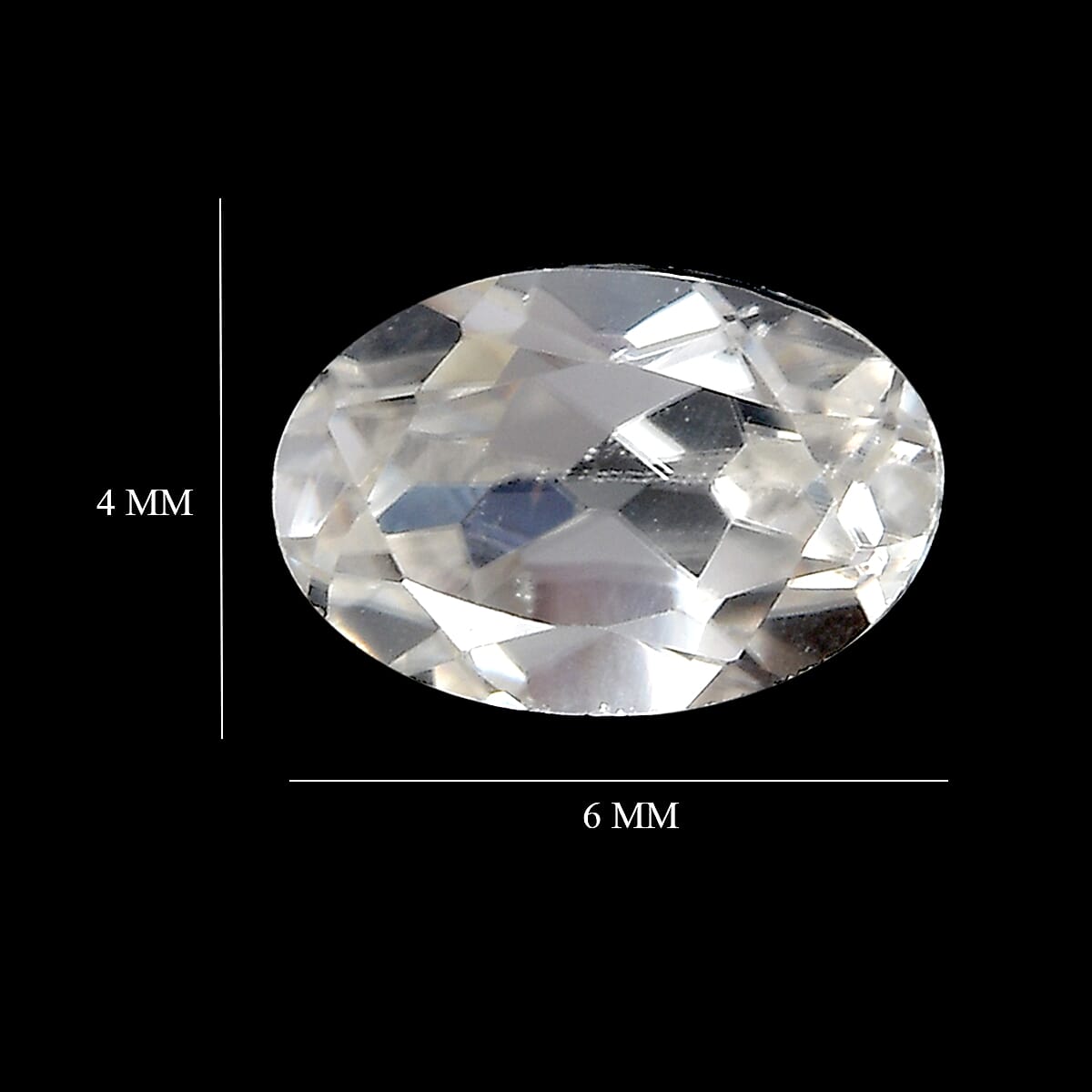 Set of 2 White Zircon (Oval 6x4 mm) 1.28 ctw Loose Gemstone image number 4