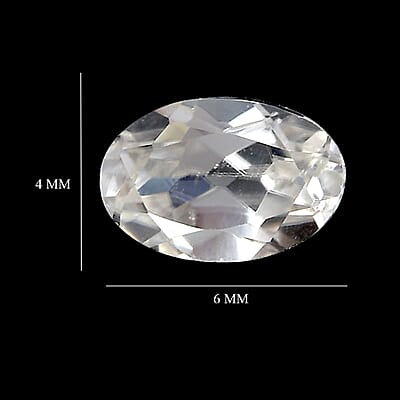 Set of 2 White Zircon (Oval 6x4 mm) 1.28 ctw Loose Gemstone