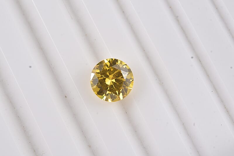 Simulated Yellow Diamond (Rnd 8 mm) 3.32 ctw Loose Gemstone
