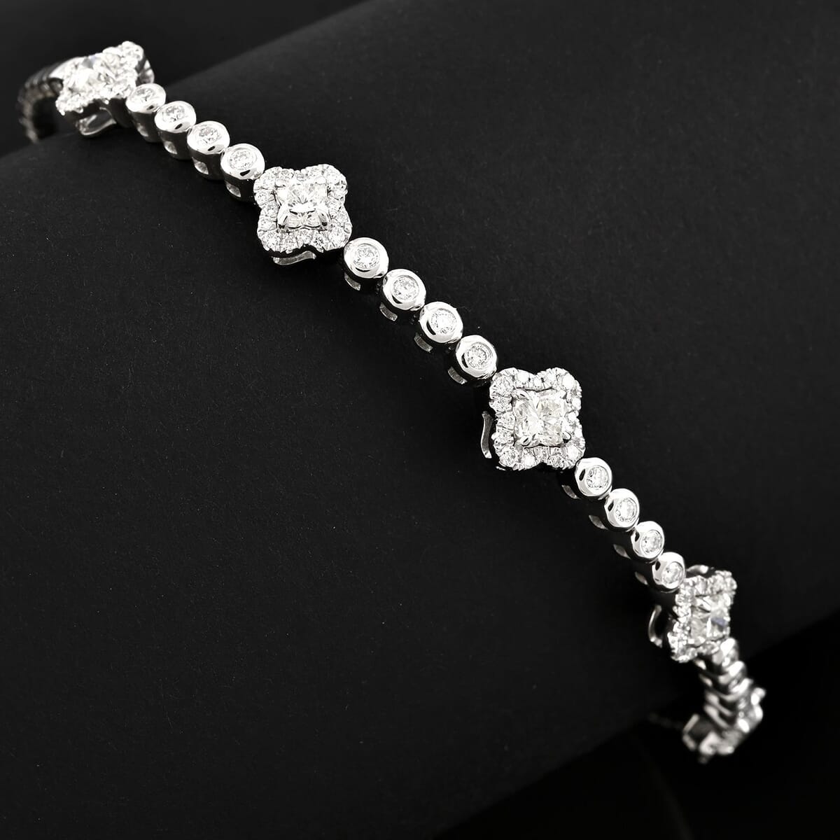 Modani 950 Platinum White Diamond Bangle Bracelet (9.0 In) Metal weight 14.13 Grams Including Spring Weight (0.5g) 1.44 ctw image number 1