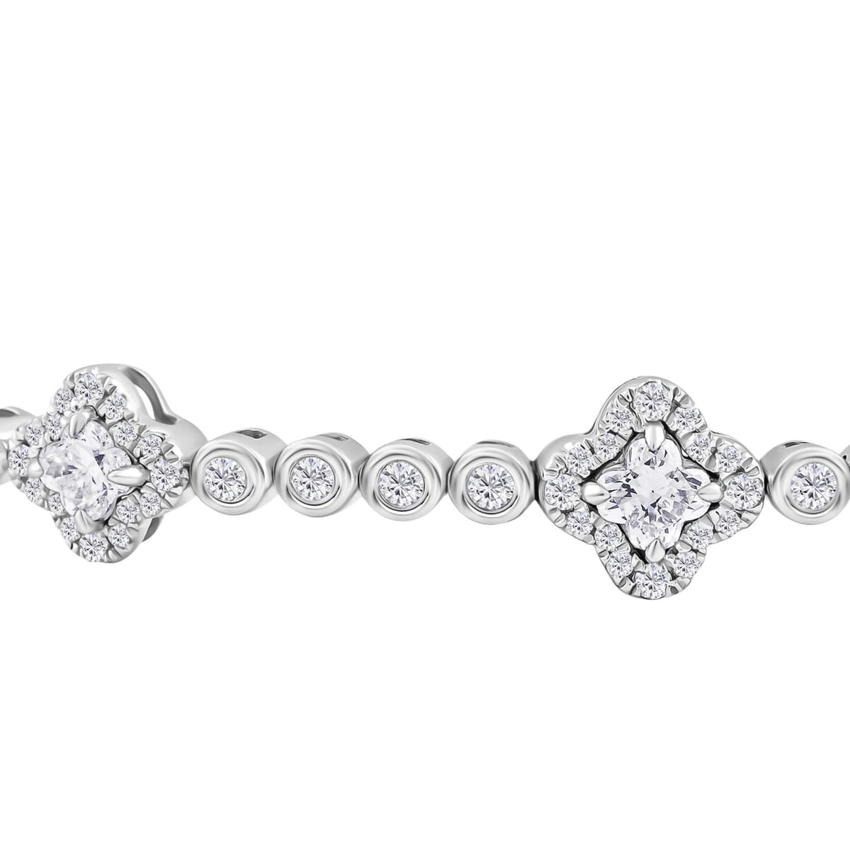 Modani 950 Platinum White Diamond Bangle Bracelet (9.0 In) Metal weight 14.13 Grams Including Spring Weight (0.5g) 1.44 ctw image number 2