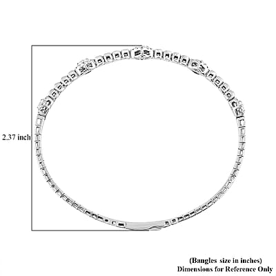 Modani 950 Platinum White Diamond Bangle Bracelet (9.0 In) Metal weight 14.13 Grams Including Spring Weight (0.5g) 1.44 ctw