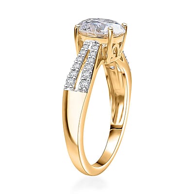 D'Joy Moissanite 2.20 ctw Bow Ring in 18K Vermeil Yellow Gold Over Sterling Silver (Size 10.0)