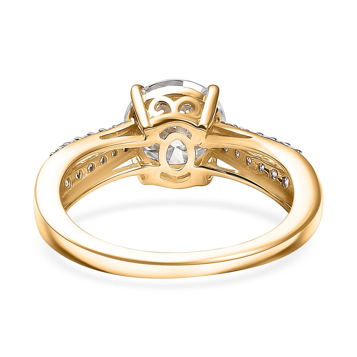 D'Joy Moissanite 2.20 ctw Bow Ring in 18K Vermeil Yellow Gold Over Sterling Silver (Size 10.0) image number 4