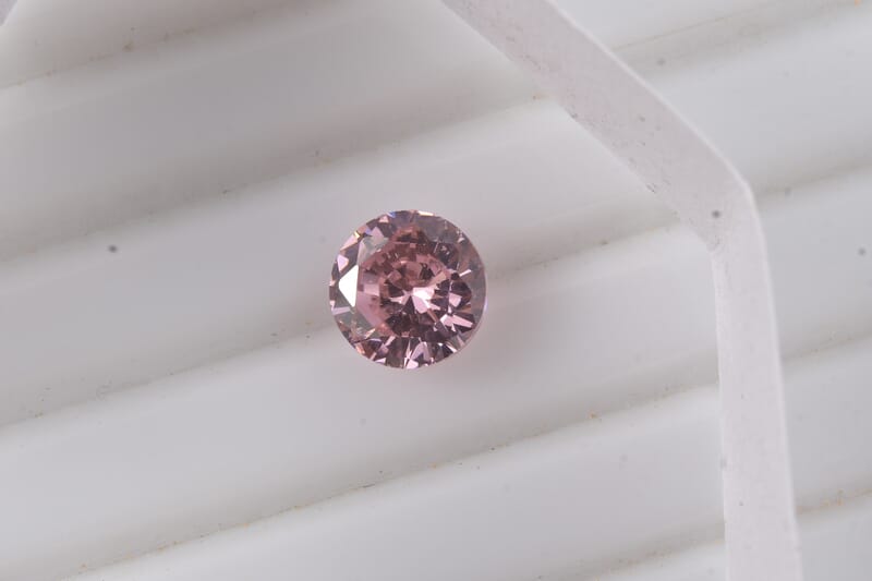Simulated Pink Diamond (Rnd 8mm) 3.20 ctw Loose Gemstone