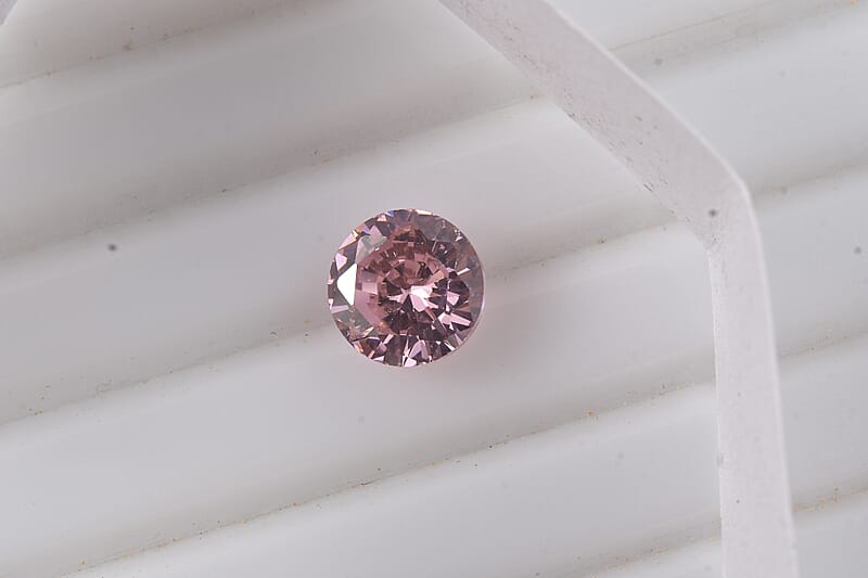 Simulated Pink Diamond (Rnd 8mm) 3.20 ctw Loose Gemstone